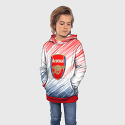 Толстовка-худи детская Арсенал arsenal logo, цвет: 3D-красный — фото 2