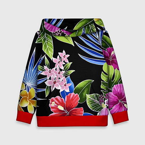 Детская толстовка Floral vanguard composition Летняя ночь Fashion tr / 3D-Красный – фото 1