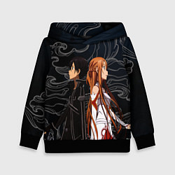 Толстовка-худи детская Кирито и Асуна - Sword Art Online, цвет: 3D-черный
