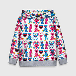 Толстовка-худи детская POPPY PLAYTIME HAGGY WAGGY AND KISSY MISSY PATTERN, цвет: 3D-меланж