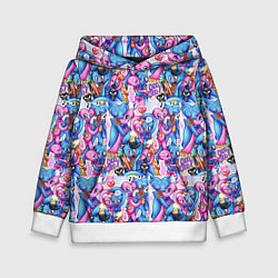 Толстовка-худи детская POPPY PLAYTIME HAGGY WAGGY AND KISSY MISSY LOVE, цвет: 3D-белый