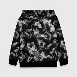 Толстовка-худи детская Черно-белый абстрактный камуфляж, цвет: 3D-черный