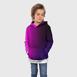Толстовка-худи детская VIOLET gradient, цвет: 3D-белый — фото 2
