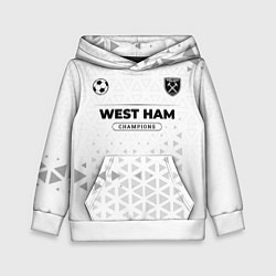 Толстовка-худи детская West Ham Champions Униформа, цвет: 3D-белый