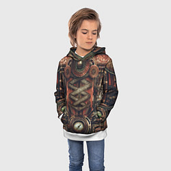 Толстовка-худи детская Mechanical device in Steampunk Retro style, цвет: 3D-белый — фото 2