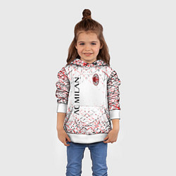 Толстовка-худи детская Ac milan logo, цвет: 3D-белый — фото 2