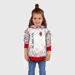 Толстовка-худи детская Ac milan logo, цвет: 3D-красный — фото 2