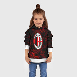 Толстовка-худи детская Ac milan фк милан logo, цвет: 3D-белый — фото 2