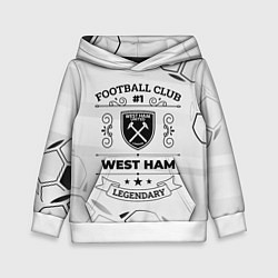 Толстовка-худи детская West Ham Football Club Number 1 Legendary, цвет: 3D-белый