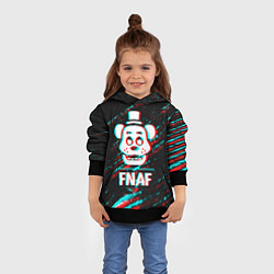 Толстовка-худи детская FNAF в стиле Glitch Баги Графики на темном фоне, цвет: 3D-черный — фото 2
