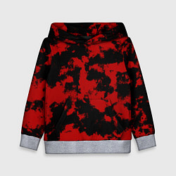 Толстовка-худи детская Черно-красная абстракция, цвет: 3D-меланж