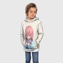 Толстовка-худи детская Недовольная Мику, цвет: 3D-белый — фото 2