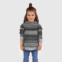 Толстовка-худи детская Black and white thin stripes Тонкие полосы, цвет: 3D-меланж — фото 2