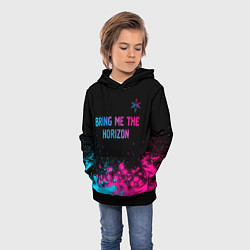 Толстовка-худи детская Bring Me the Horizon Neon Gradient, цвет: 3D-черный — фото 2