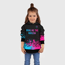 Толстовка-худи детская Bring Me the Horizon Neon Gradient, цвет: 3D-черный — фото 2