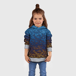 Толстовка-худи детская Marble texture blue brown color, цвет: 3D-меланж — фото 2