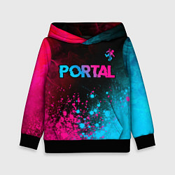 Толстовка-худи детская Portal Neon Gradient, цвет: 3D-черный