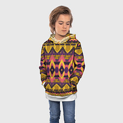 Толстовка-худи детская Африканский узор орнамент из шерсти Africa Wool Pa, цвет: 3D-белый — фото 2