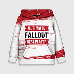 Толстовка-худи детская Fallout: красные таблички Best Player и Ultimate, цвет: 3D-белый