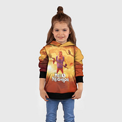 Толстовка-худи детская Hello Neighbor Привет сосед Сосед с лопатой, цвет: 3D-черный — фото 2