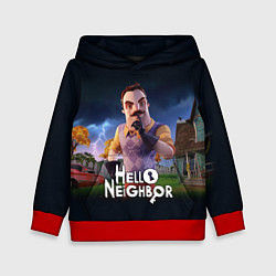 Толстовка-худи детская Hello Neighbor игра Привет сосед, цвет: 3D-красный