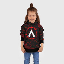 Толстовка-худи детская Символ Apex Legends и краска вокруг на темном фоне, цвет: 3D-черный — фото 2