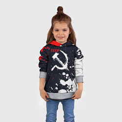 Толстовка-худи детская СОВЕТСКИЙ СОЮЗ - СЕРП И МОЛОТ - КРАСКА, цвет: 3D-меланж — фото 2
