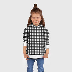 Толстовка-худи детская Black and white trendy checkered pattern, цвет: 3D-белый — фото 2
