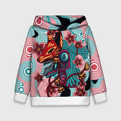 Толстовка-худи детская Кицунэ-маска, цвет: 3D-белый