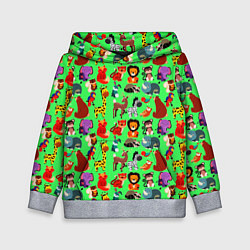 Толстовка-худи детская WILD ANIMALS OF THE ZOO, цвет: 3D-меланж