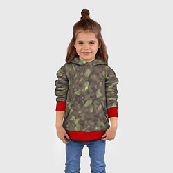 Толстовка-худи детская Камуфляж Multicam, цвет: 3D-красный — фото 2
