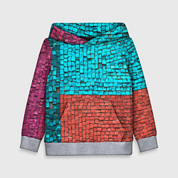 Толстовка-худи детская Каменно-кирпичная броня - Оранжевый, цвет: 3D-меланж