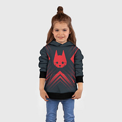 Толстовка-худи детская Красный Символ Stray на темном фоне со стрелками, цвет: 3D-черный — фото 2