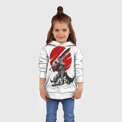 Толстовка-худи детская Гатс Черный мечник, цвет: 3D-белый — фото 2