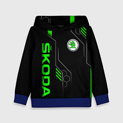 Толстовка-худи детская SKODA - БРОНЯ БУДУЩЕГО, цвет: 3D-синий