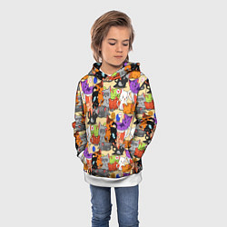 Толстовка-худи детская Котики-такие котики, цвет: 3D-белый — фото 2