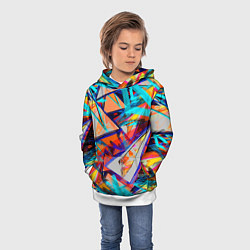 Толстовка-худи детская Яркий неоновый абстрактный узор, цвет: 3D-белый — фото 2