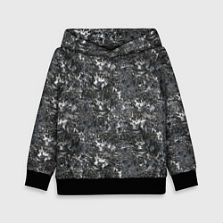 Толстовка-худи детская Темно серый графитовый с текстурой камня, цвет: 3D-черный