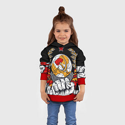 Толстовка-худи детская Герб СССР на черном фоне, цвет: 3D-красный — фото 2
