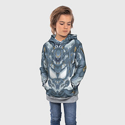 Толстовка-худи детская Костюм серого робота, цвет: 3D-меланж — фото 2