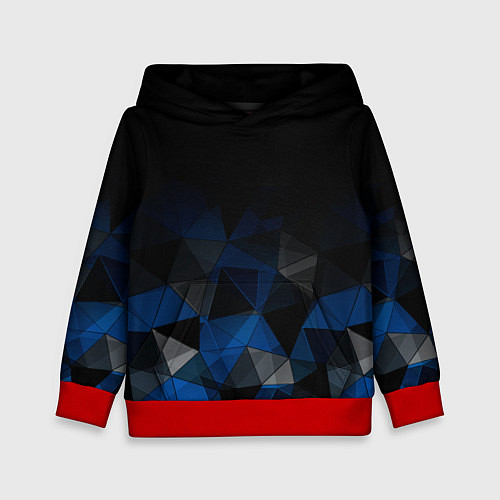 Детская толстовка Черно-синий геометрический / 3D-Красный – фото 1