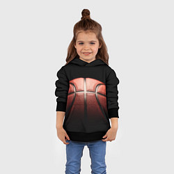 Толстовка-худи детская Basketball ball, цвет: 3D-черный — фото 2