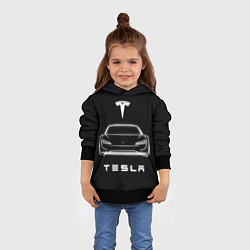 Толстовка-худи детская Tesla white light, цвет: 3D-черный — фото 2