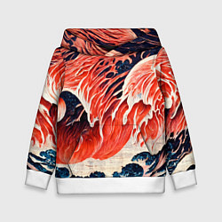 Детская толстовка Великая красная волна