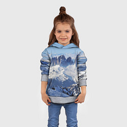 Толстовка-худи детская Гряда снежных вершин, цвет: 3D-меланж — фото 2
