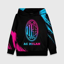 Толстовка-худи детская AC Milan - neon gradient, цвет: 3D-черный