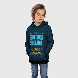 Толстовка-худи детская Игра Euro Truck Simulator: pro gaming, цвет: 3D-черный — фото 2