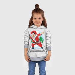 Толстовка-худи детская Dab Santa Merry Christmas, цвет: 3D-меланж — фото 2
