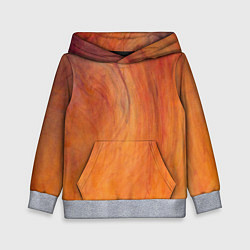 Толстовка-худи детская Огненно-оранжевая поверхность, цвет: 3D-меланж