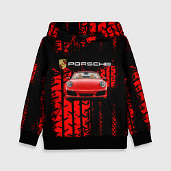 Толстовка-худи детская Porsche - авто, цвет: 3D-черный